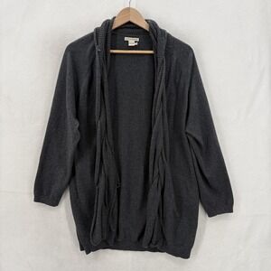 Carbon2cobalt Intertwine Cardigan Sweater Womens Medium Gray Cotton Cashmere